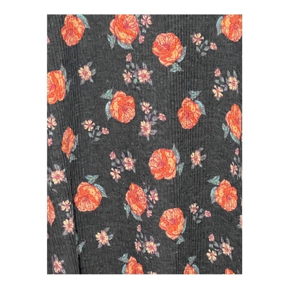 LulaRoe Sarah Cardigan Black Floral Ribbed Open Lightweight Boho Cottage-core - Picture 7 of 7